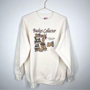 VTG 90s Basket Collector NameMe Calligraphy Graphic Sweatshirt Longaberger XL
